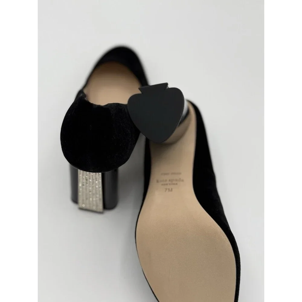 Kate Spade New York Sybil pump in black velvet Women’s‎ Size 7 (defaced) NWB!